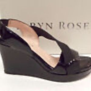 Taryn Rose Shae Black Patent Wedge Slingback Sandal Size 7 MSRP: $250 + Tax